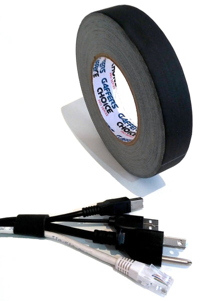 WOD GTC12 Gaffer Tape, White Low Gloss Finish Film, 1.5 inch x 60 yds.  Residue Free, Non Reflective Cloth Fabric, Secure Cords, Water Resistant